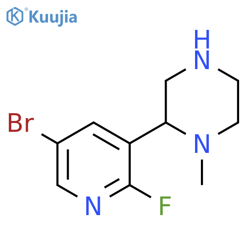 2-(5-bromo-2-fluoropyridin-3-yl)-1-methylpiperazine structure