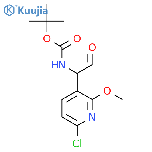 tert-butyl N-1-(6-chloro-2-methoxypyridin-3-yl)-2-oxoethylcarbamate structure