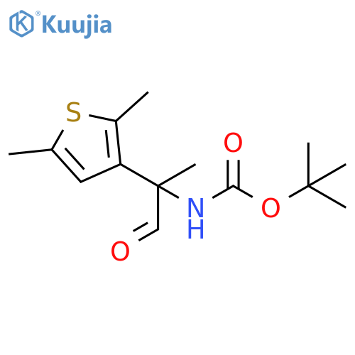 tert-butyl N-2-(2,5-dimethylthiophen-3-yl)-1-oxopropan-2-ylcarbamate structure