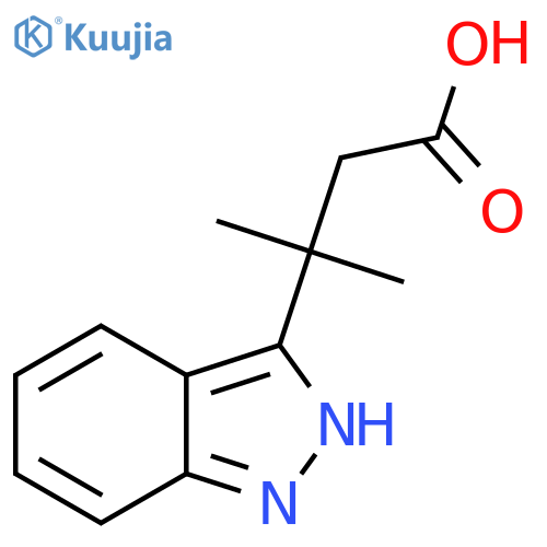 3-(1H-indazol-3-yl)-3-methylbutanoic acid structure