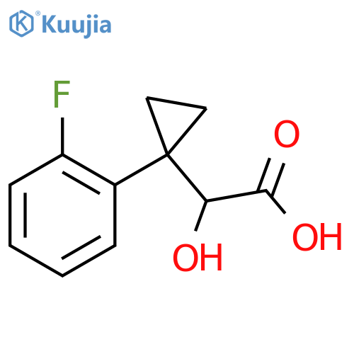 2-1-(2-fluorophenyl)cyclopropyl-2-hydroxyacetic acid structure