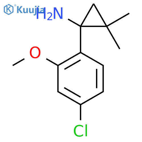 1-(4-chloro-2-methoxyphenyl)-2,2-dimethylcyclopropan-1-amine structure