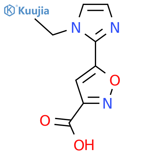5-(1-ethyl-1H-imidazol-2-yl)-1,2-oxazole-3-carboxylic acid structure