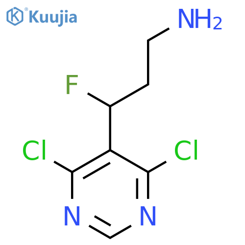 3-(4,6-dichloropyrimidin-5-yl)-3-fluoropropan-1-amine structure