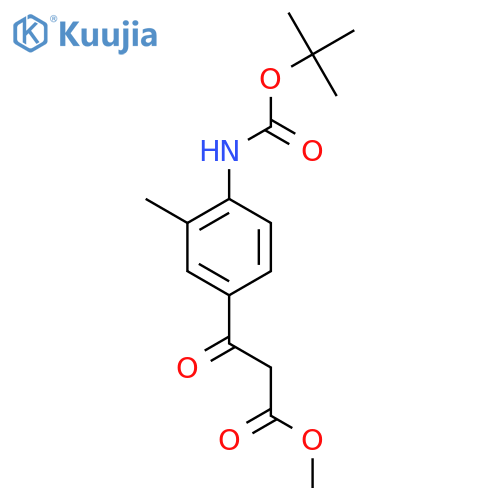 methyl 3-(4-{(tert-butoxy)carbonylamino}-3-methylphenyl)-3-oxopropanoate structure