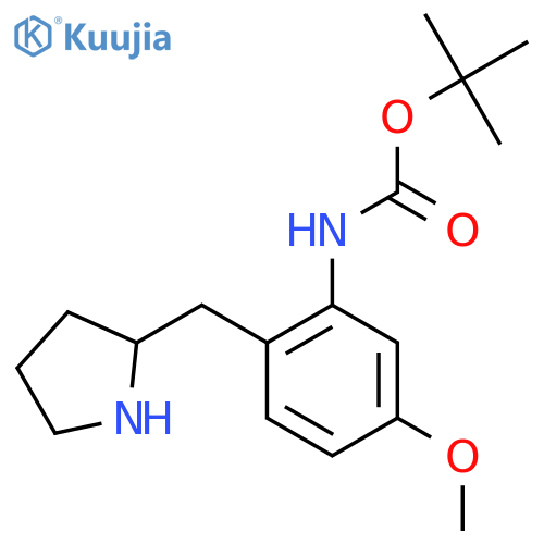 tert-butyl N-{5-methoxy-2-(pyrrolidin-2-yl)methylphenyl}carbamate structure