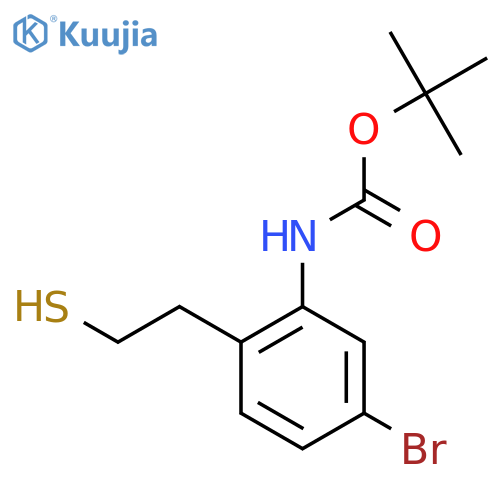 tert-butyl N-5-bromo-2-(2-sulfanylethyl)phenylcarbamate structure