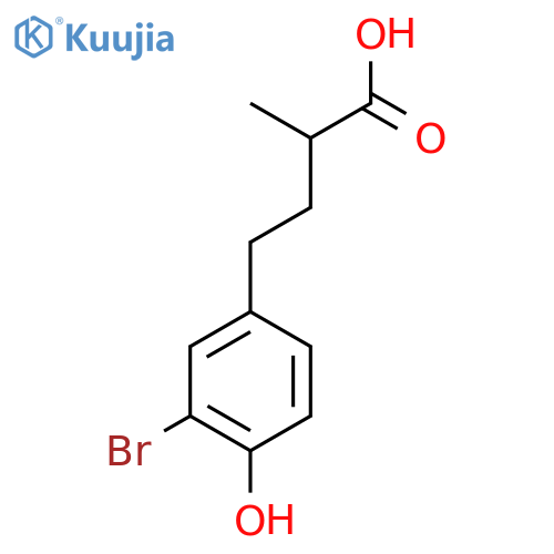 4-(3-bromo-4-hydroxyphenyl)-2-methylbutanoic acid structure