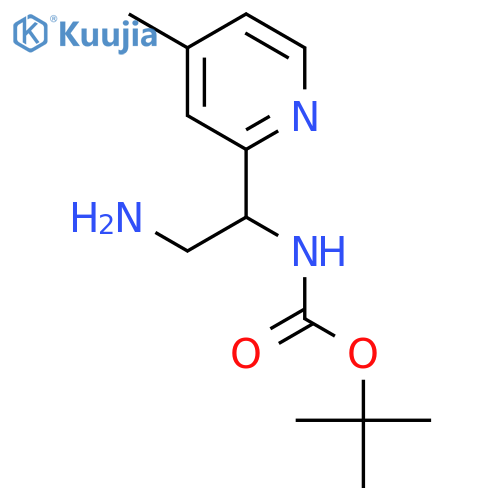 tert-butyl N-2-amino-1-(4-methylpyridin-2-yl)ethylcarbamate structure