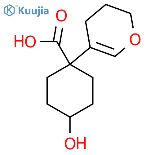 1-(3,4-dihydro-2H-pyran-5-yl)-4-hydroxycyclohexane-1-carboxylic acid structure