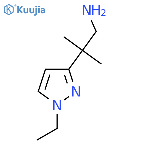 2-(1-ethyl-1H-pyrazol-3-yl)-2-methylpropan-1-amine structure