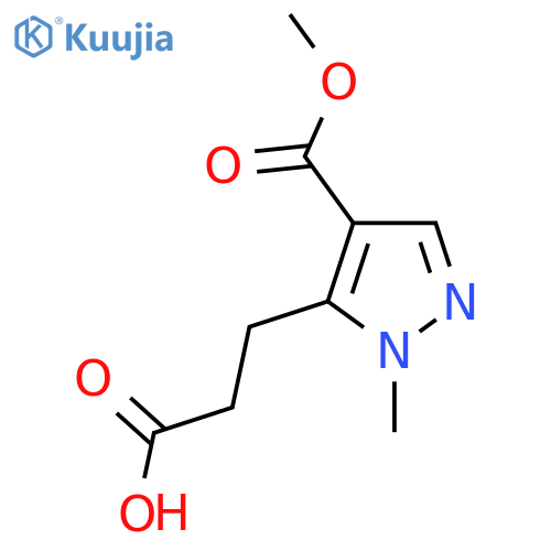 3-4-(methoxycarbonyl)-1-methyl-1H-pyrazol-5-ylpropanoic acid structure