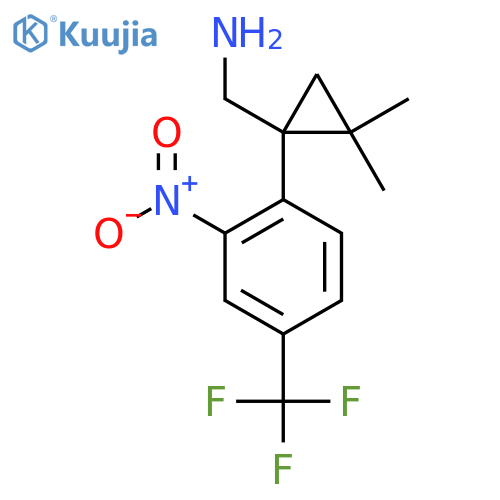{2,2-dimethyl-1-2-nitro-4-(trifluoromethyl)phenylcyclopropyl}methanamine structure