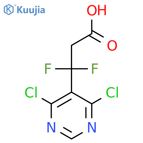 3-(4,6-dichloropyrimidin-5-yl)-3,3-difluoropropanoic acid structure