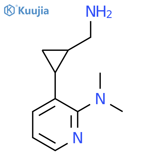 3-2-(aminomethyl)cyclopropyl-N,N-dimethylpyridin-2-amine structure
