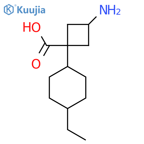 3-amino-1-(4-ethylcyclohexyl)cyclobutane-1-carboxylic acid structure