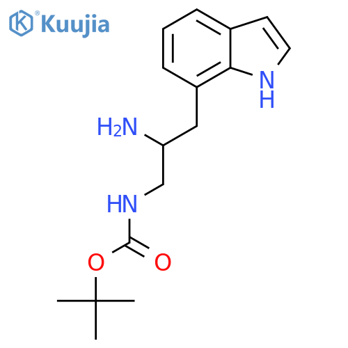 tert-butyl N-2-amino-3-(1H-indol-7-yl)propylcarbamate structure
