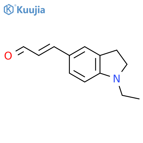 3-(1-ethyl-2,3-dihydro-1H-indol-5-yl)prop-2-enal structure