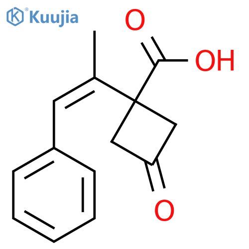 3-oxo-1-(1-phenylprop-1-en-2-yl)cyclobutane-1-carboxylic acid structure
