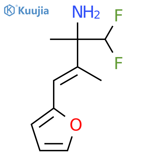 1,1-difluoro-4-(furan-2-yl)-2,3-dimethylbut-3-en-2-amine structure
