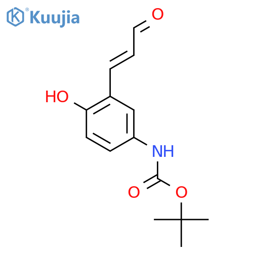 tert-butyl N-4-hydroxy-3-(3-oxoprop-1-en-1-yl)phenylcarbamate structure