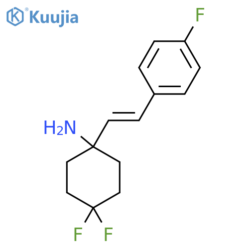 4,4-Difluoro-1-[2-(4-fluorophenyl)ethenyl]cyclohexan-1-amine structure