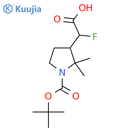 2-{1-(tert-butoxy)carbonyl-2,2-dimethylpyrrolidin-3-yl}-2-fluoroacetic acid structure