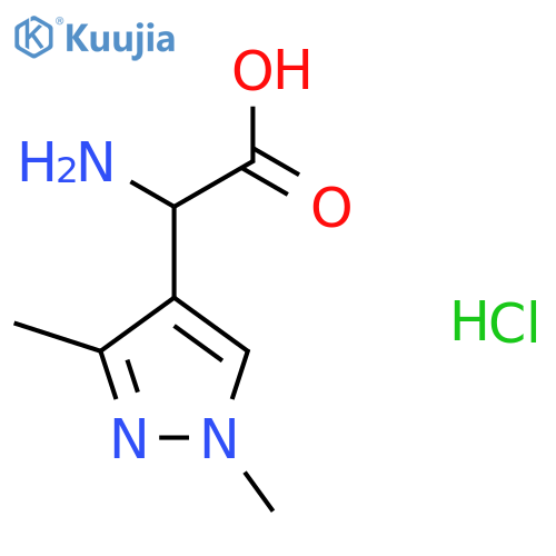 2-Amino-2-(1,3-dimethyl-1H-pyrazol-4-yl)acetic acid hydrochloride structure