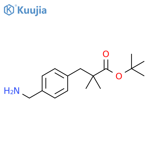 tert-butyl 3-4-(aminomethyl)phenyl-2,2-dimethylpropanoate structure