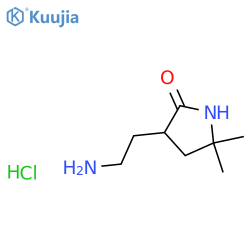 3-(2-Aminoethyl)-5,5-dimethylpyrrolidin-2-one hydrochloride structure