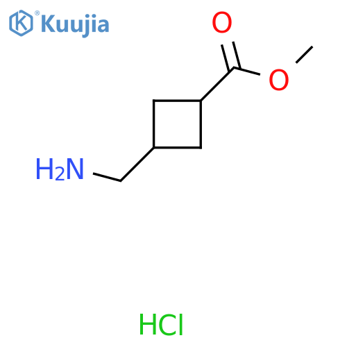 methyl trans-3-(aminomethyl)cyclobutane-1-carboxylate hydrochloride structure