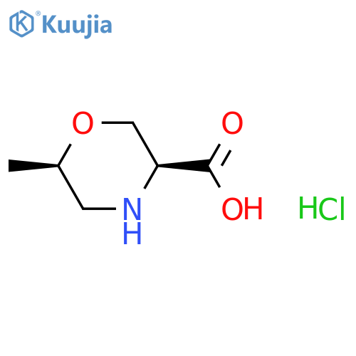 3-Morpholinecarboxylic acid, 6-methyl-, hydrochloride (1:1), (3S,6R)- structure