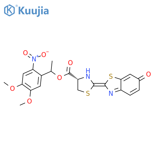 D-Luciferin 1-(4,5-dimethoxy-2-nitrophenyl) ethyl ester structure