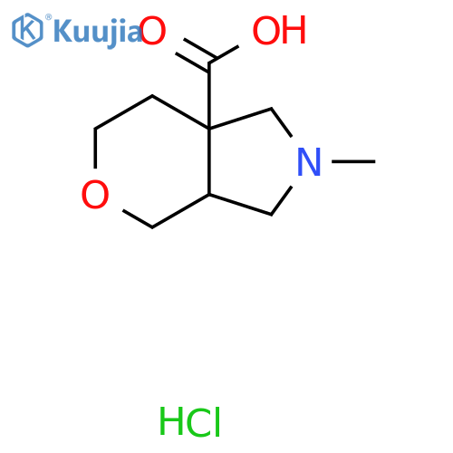 2-Methyl-octahydropyrano[3,4-c]pyrrole-7a-carboxylic acid hydrochloride structure