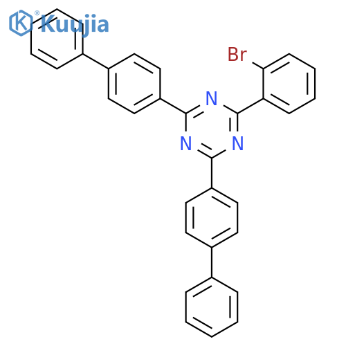 2,4-Di(4-biphenylyl)-6-(2-bromophenyl)-1,3,5-triazine structure