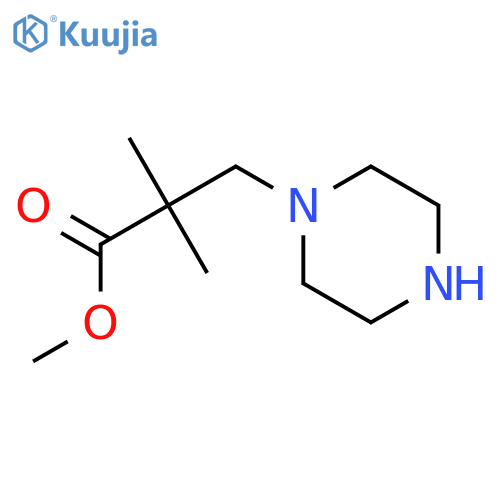 a,a-dimethyl-1-Piperazinepropanoic acid methyl ester structure