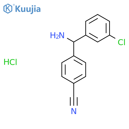 4-[Amino-(3-chlorophenyl)methyl]benzonitrile;hydrochloride structure