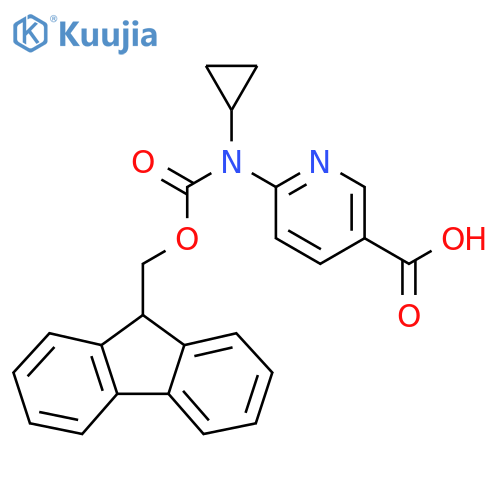 6-[cyclopropyl({[(9H-fluoren-9-yl)methoxy]carbonyl})amino]pyridine-3-carboxylic acid structure