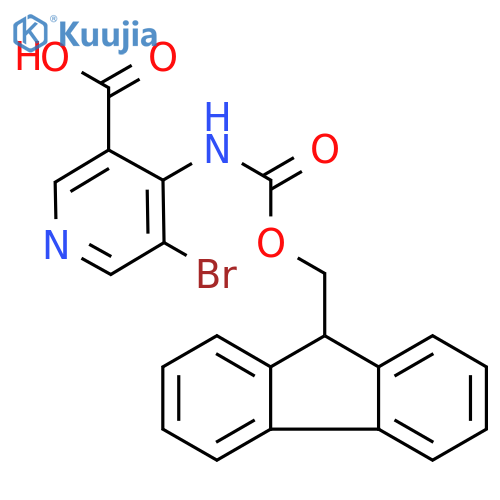 4-((((9H-Fluoren-9-yl)methoxy)carbonyl)amino)-5-bromonicotinic acid structure