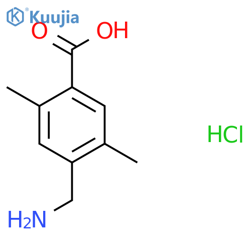 4-(Aminomethyl)-2,5-dimethylbenzoic acid;hydrochloride structure