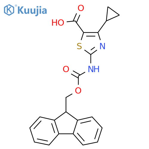 4-cyclopropyl-2-({[(9H-fluoren-9-yl)methoxy]carbonyl}amino)-1,3-thiazole-5-carboxylic acid structure