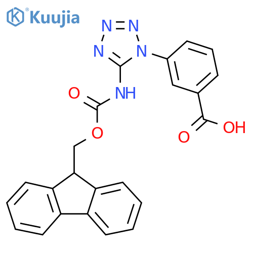 3-[5-({[(9H-fluoren-9-yl)methoxy]carbonyl}amino)-1H-1,2,3,4-tetrazol-1-yl]benzoic acid structure