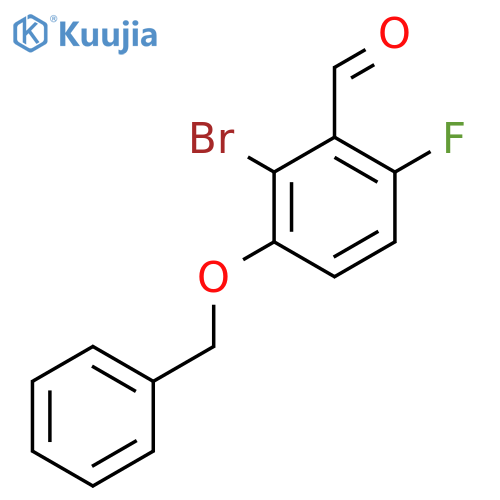 2-Bromo-6-fluoro-3-phenylmethoxybenzaldehyde structure