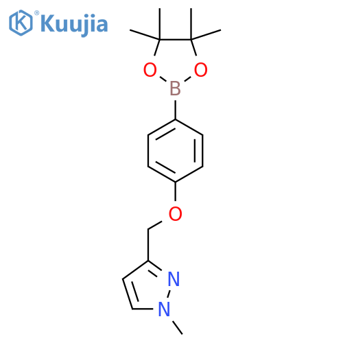 1-methyl-3-{4-(tetramethyl-1,3,2-dioxaborolan-2-yl)phenoxymethyl}-1H-pyrazole structure