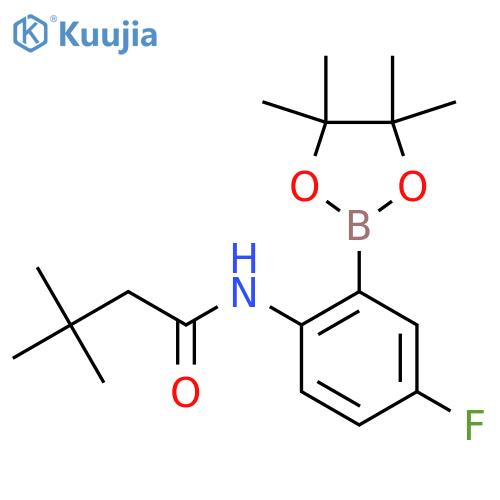 Butanamide, N-[4-fluoro-2-(4,4,5,5-tetramethyl-1,3,2-dioxaborolan-2-yl)phenyl]-3,3-dimethyl- structure