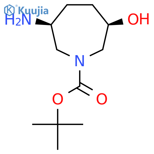 rac-tert-butyl (3R,6S)-3-amino-6-hydroxyazepane-1-carboxylate structure