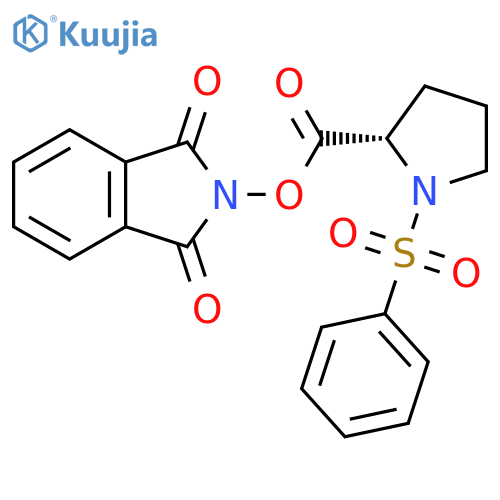 1,3-dioxo-2,3-dihydro-1H-isoindol-2-yl (2S)-1-(benzenesulfonyl)pyrrolidine-2-carboxylate structure