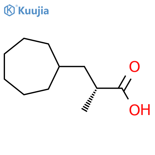 (2R)-3-Cycloheptyl-2-methylpropanoic acid structure