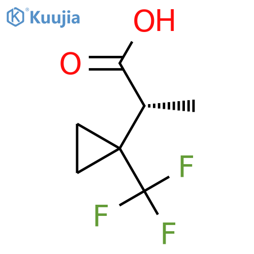 (2R)-2-[1-(Trifluoromethyl)cyclopropyl]propanoic acid structure
