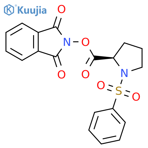 1,3-dioxo-2,3-dihydro-1H-isoindol-2-yl (2R)-1-(benzenesulfonyl)pyrrolidine-2-carboxylate structure